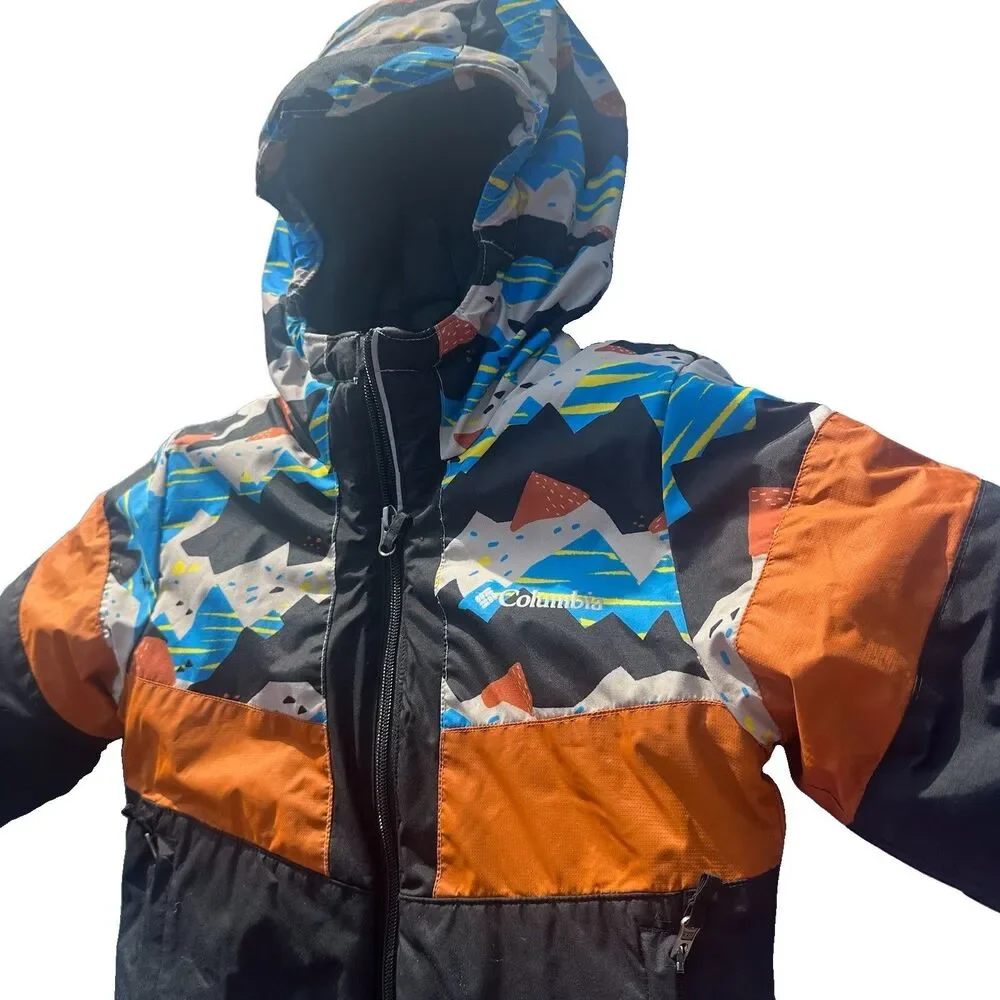 Columbia Lightning Lift Boys XXS 4/5 Insulated Ski Jacket Hooded Colorblock